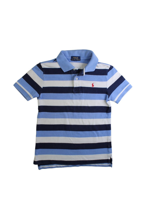 A Blue Short Sleeve Polos from Polo Ralph Lauren in size 6T for boy. (Front View)
