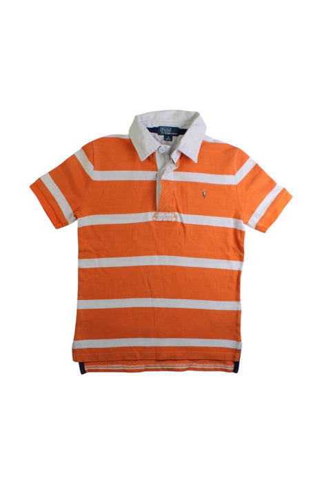 A Orange Short Sleeve Polos from Polo Ralph Lauren in size 6T for boy. (Front View)