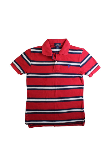 A Red Short Sleeve Polos from Polo Ralph Lauren in size 7Y for boy. (Front View)