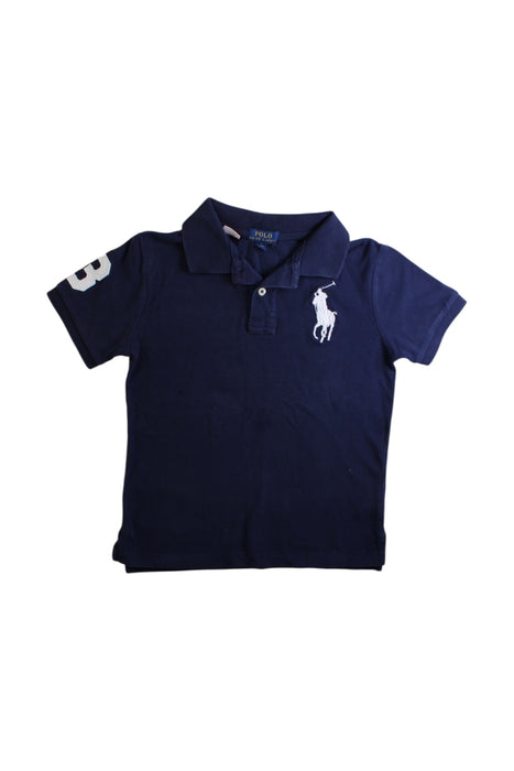 A Navy Short Sleeve Polos from Polo Ralph Lauren in size 7Y for boy. (Front View)