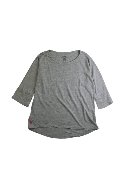 A Grey Long Sleeve Tops from Polo Ralph Lauren in size 6T for girl. (Front View)