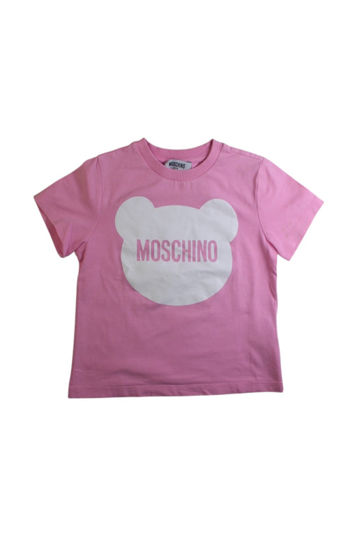 A Pink Short Sleeve T Shirts from Moschino in size 6T for girl. (Front View)
