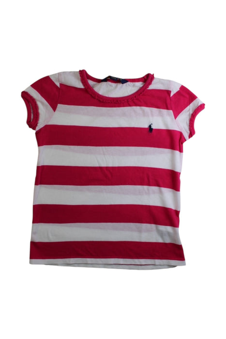 A Red Short Sleeve T Shirts from Polo Ralph Lauren in size 6T for girl. (Front View)