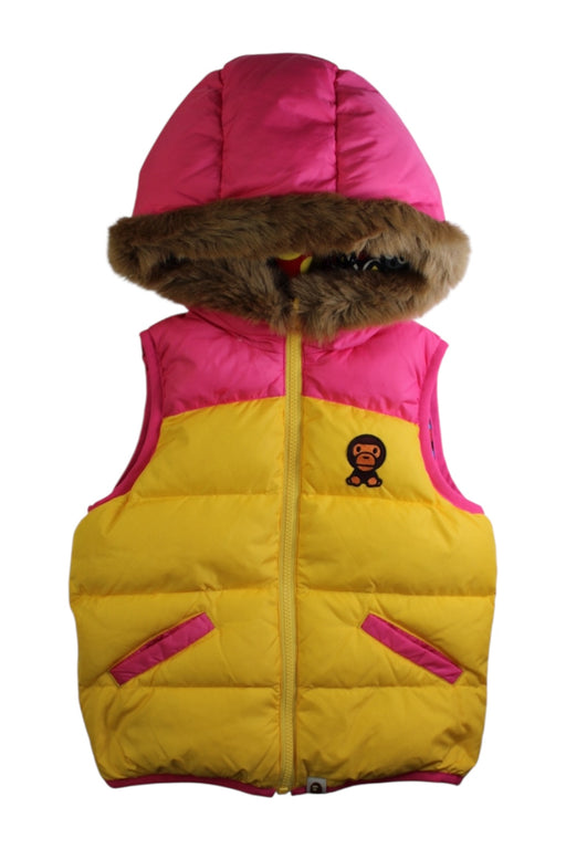 A Pink Outerwear Vests from BAPE KIDS in size 5T for girl. (Front View)