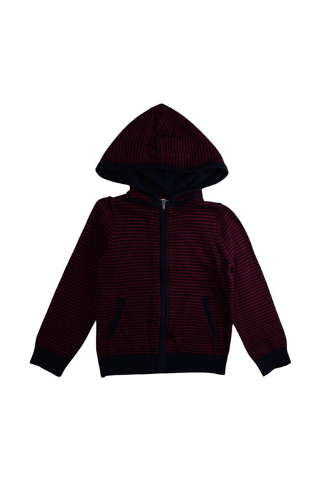 A Burgundy Zippered Sweatshirts from Jacadi in size 4T for boy. (Front View)