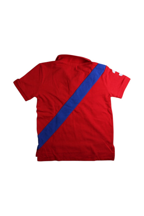 A Red Short Sleeve Polos from Polo Ralph Lauren in size 4T for boy. (Back View)