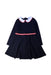 A Navy Long Sleeve Dresses from Jacadi in size 10Y for girl. (Front View)