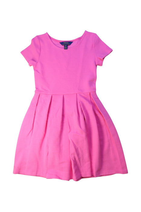 A Pink Short Sleeve Dresses from Polo Ralph Lauren in size 7Y for girl. (Front View)