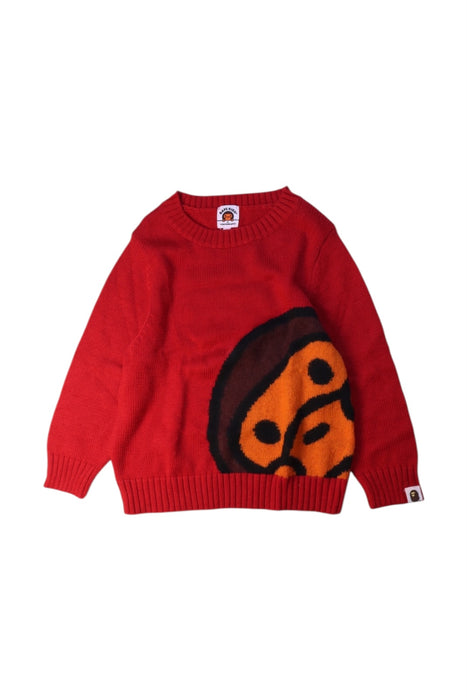 A Red Knit Sweaters from Bape by A Bathing Ape in size 4T for neutral. (Front View)