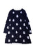 A Navy Long Sleeve Dresses from Jacadi in size 8Y for girl. (Front View)