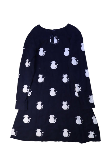 A Navy Long Sleeve Dresses from Jacadi in size 8Y for girl. (Back View)