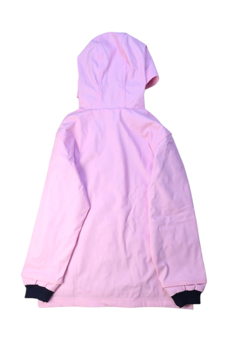 A Pink Rain Jackets from Petit Bateau in size 8Y for girl. (Back View)