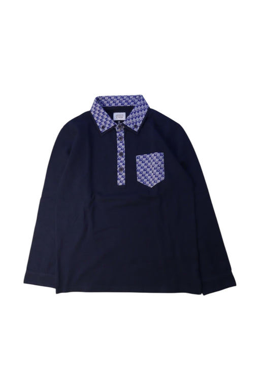 A Navy Long Sleeve Polos from Armani in size 8Y for boy. (Front View)