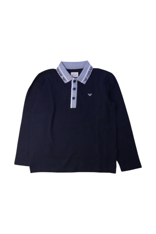 A Navy Long Sleeve Polos from Armani in size 8Y for boy. (Front View)