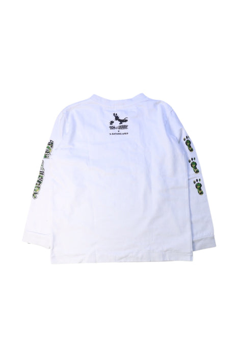 A White Long Sleeve T Shirts from Bape by A Bathing Ape in size 7Y for boy. (Back View)