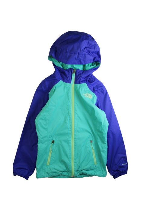 A Teal Rain Jackets from The North Face in size 7Y for neutral. (Front View)