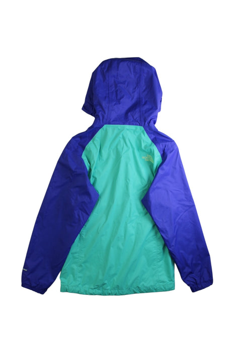 A Teal Rain Jackets from The North Face in size 7Y for neutral. (Back View)