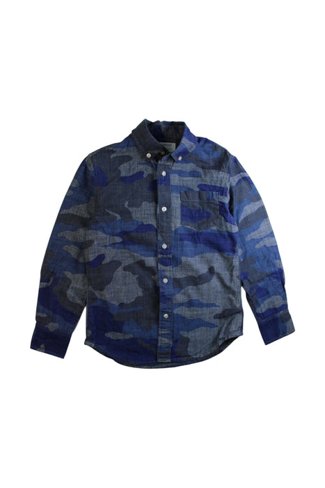 A Blue Long Sleeve Shirts from Crewcuts in size 8Y for boy. (Front View)