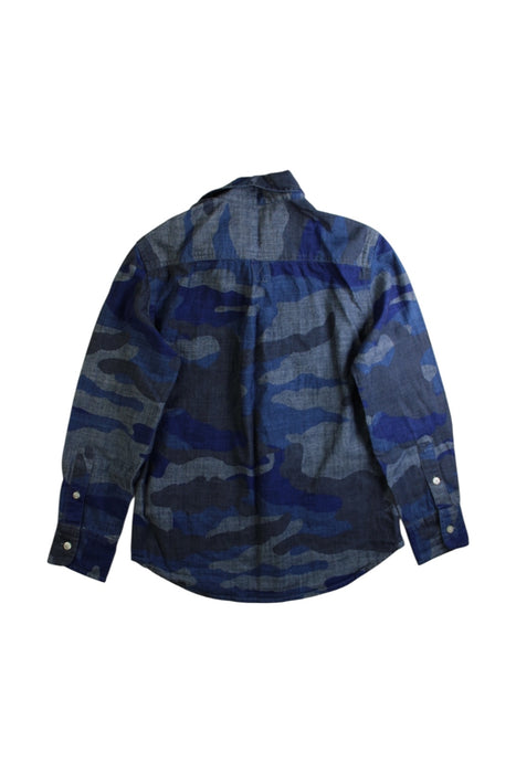 A Blue Long Sleeve Shirts from Crewcuts in size 8Y for boy. (Back View)