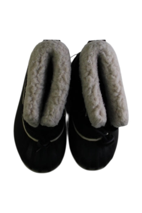 A Black Winter Boots from Sorel in size 6T for girl. (Back View)