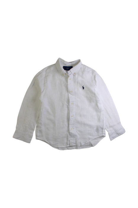 A White Long Sleeve Shirts from Ralph Lauren in size 4T for boy. (Front View)