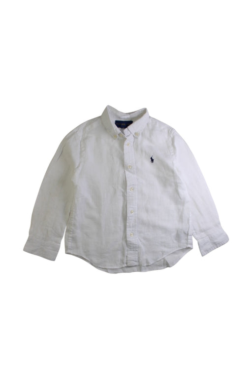 A White Long Sleeve Shirts from Ralph Lauren in size 4T for boy. (Front View)