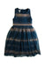 A Blue Sleeveless Dresses from Monsoon in size 6T for girl. (Front View)