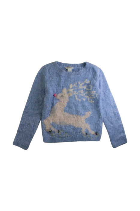 A Blue Knit Sweaters from Monsoon in size 7Y for girl. (Front View)