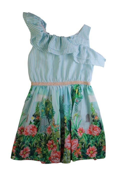 A Multicolour Sleeveless Dresses from Monsoon in size 6T for girl. (Front View)