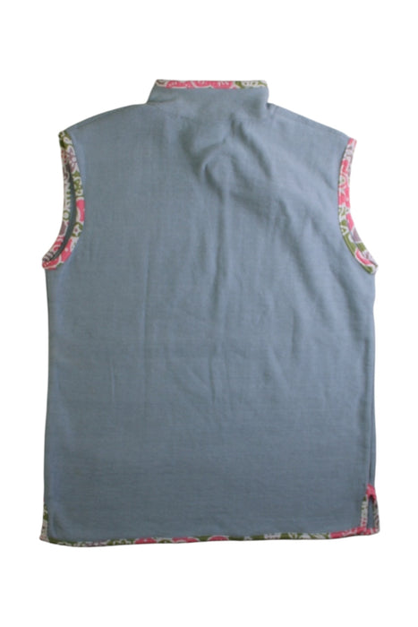 A Blue Sleeveless Tops from Shanghai Tang in size 6T for girl. (Back View)