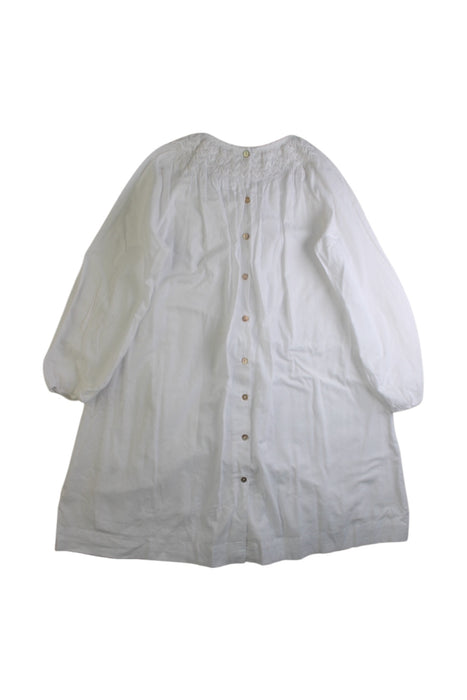 A White Long Sleeve Dresses from Les Enfantines in size 6T for girl. (Back View)