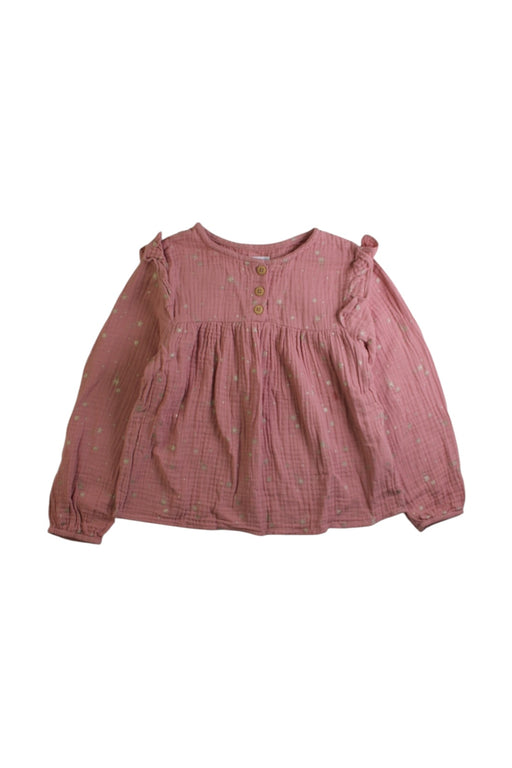 A Pink Long Sleeve Tops from Vertbaudet in size 6T for girl. (Front View)