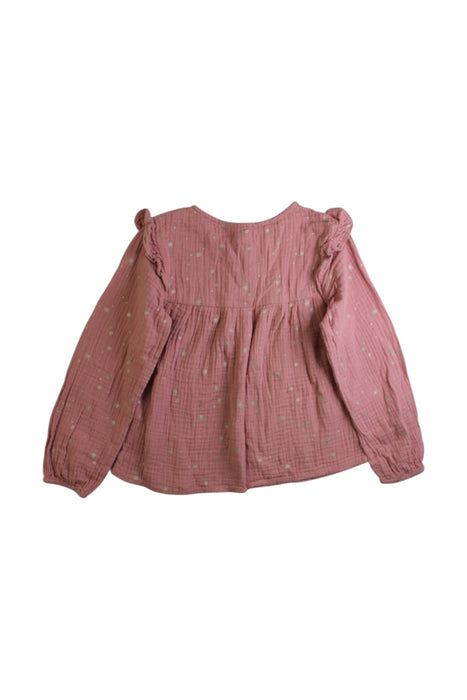 A Pink Long Sleeve Tops from Vertbaudet in size 6T for girl. (Back View)