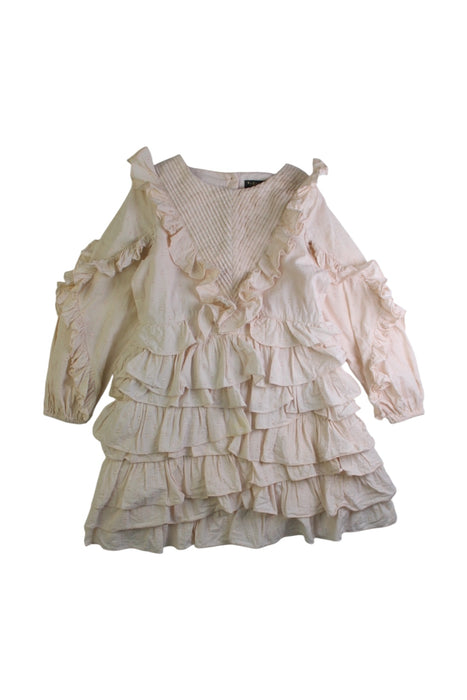 A Ivory Long Sleeve Dresses from Velveteen in size 6T for girl. (Front View)