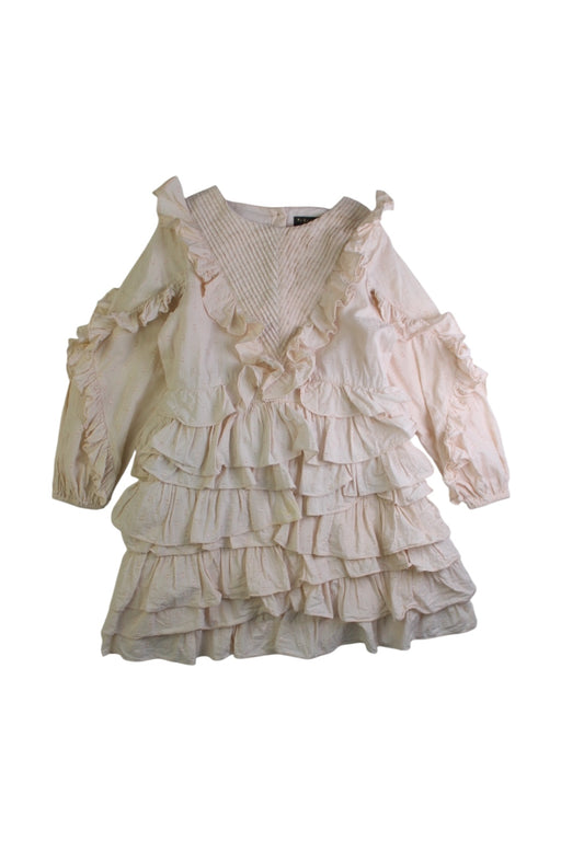 A Ivory Long Sleeve Dresses from Velveteen in size 6T for girl. (Front View)