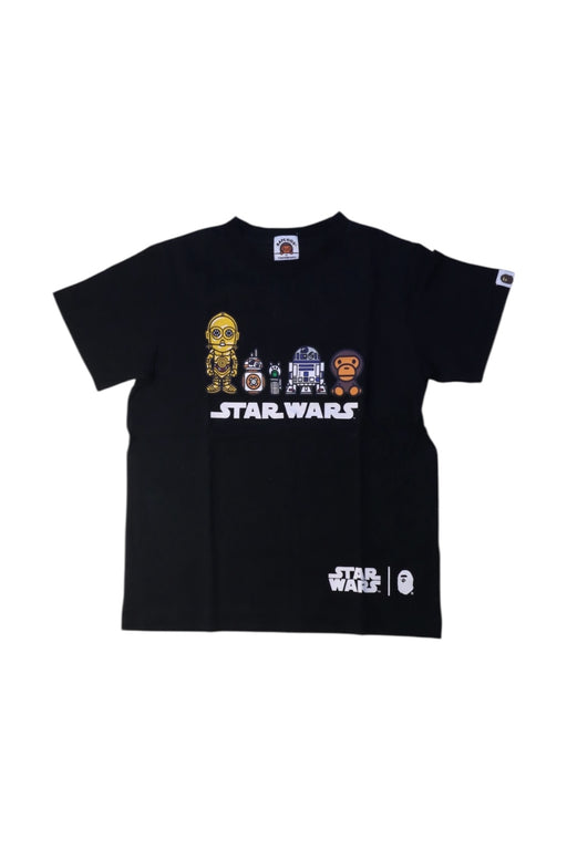 A Black Short Sleeve T Shirts from Bape by A Bathing Ape in size 7Y for boy. (Front View)