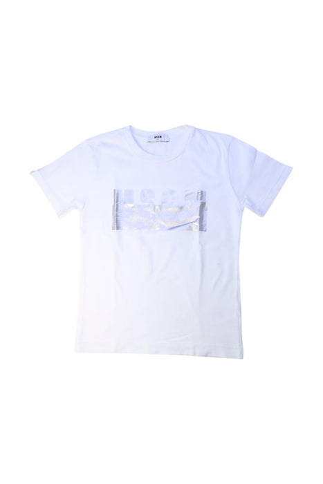 A White Short Sleeve T Shirts from MSGM in size 8Y for boy. (Front View)