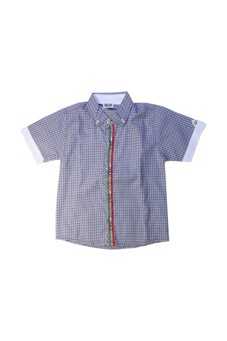 A Blue Short Sleeve Shirts from Dolce & Gabbana in size 8Y for boy. (Front View)