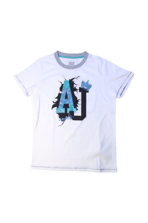 A White Short Sleeve T Shirts from Armani in size 8Y for boy. (Front View)