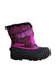 A Pink Winter Boots from Sorel in size 6T for girl. (Front View)