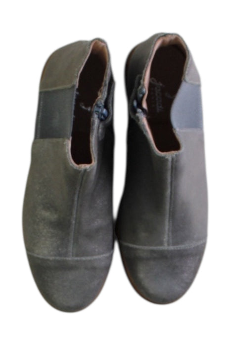 A Metallic Booties from Jacadi in size 7Y for girl. (Back View)