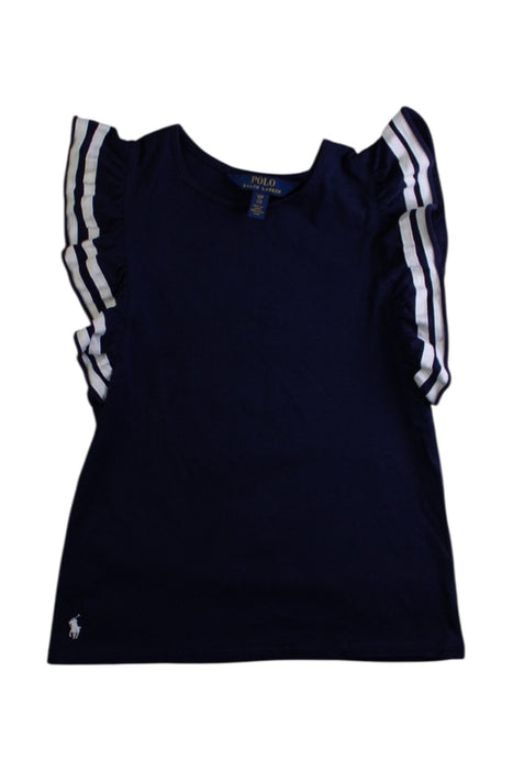 A Navy Sleeveless Tops from Polo Ralph Lauren in size 7Y for girl. (Front View)