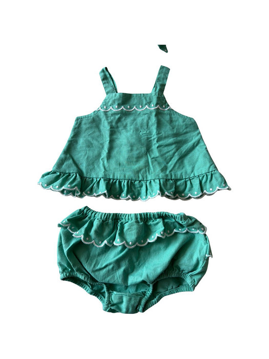 A Green Pants Sets from Seed in size 6-12M for girl. (Front View)