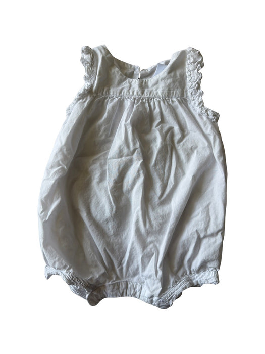 A White Sleeveless Rompers from Petit Bateau in size 6-12M for girl. (Front View)