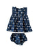 A Blue Dress Sets from Jacadi in size 6-12M for girl. (Front View)