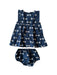 A Blue Dress Sets from Jacadi in size 6-12M for girl. (Front View)
