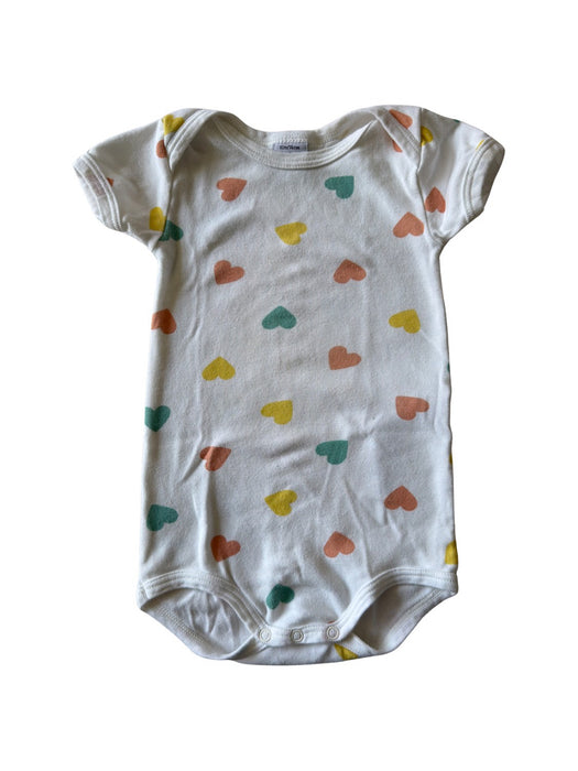 A White Short Sleeve Bodysuits from Petit Bateau in size 6-12M for girl. (Front View)