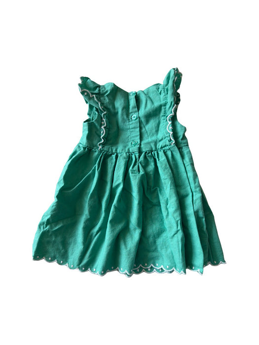 A Green Sleeveless Dresses from Seed in size 6-12M for girl. (Back View)