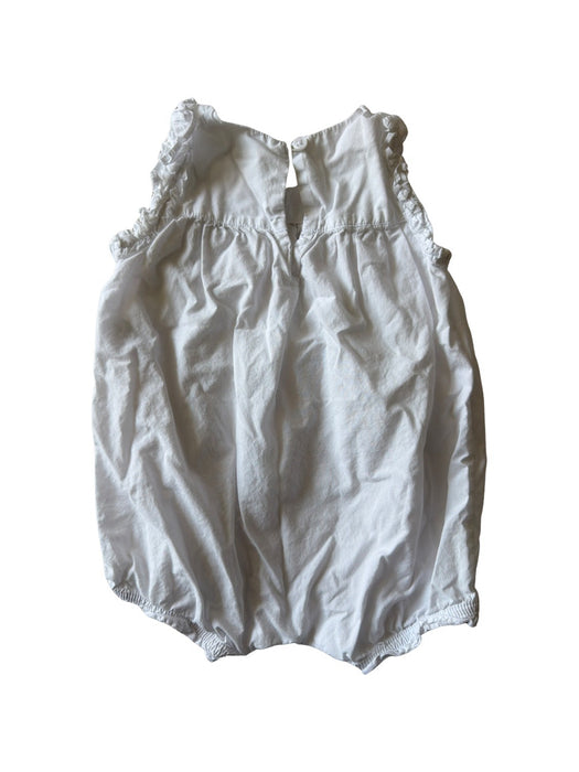 A White Sleeveless Rompers from Petit Bateau in size 6-12M for girl. (Back View)