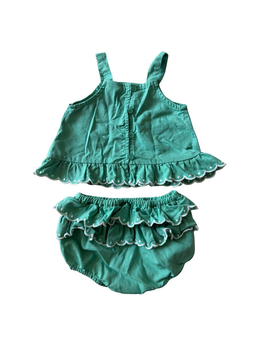 A Green Pants Sets from Seed in size 6-12M for girl. (Back View)